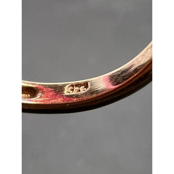 Blue composite turquoise trilogy ring in gold over sterling silver size 9 - Picture 3 of 9